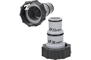 Kalitec Pool Adapter A - Schlauchadapter Pool 38mm und 32mm - Pool Zubehör Schlauchtülle mit Dichtring (2er Set)