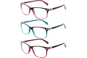 ‎KERECSEN Kerecsen 3 Pack Lesebrille Damen Federscharniere Gute Brillen Hochwertig Rechteckig Komfortabel Frauen Lesehilfe (3.0, 3 Farbe Mischen)