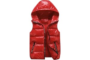 AIEOE chaqueta acolchada sin mangas para niños chaleco con capucha abrigos sin mangas ropa de otoño e invierno para niñas y niños ropa ligera cálida de 4 a 14 años