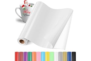 YAFLC Vinilo Adhesivo Blanco, 30.5x400cm Rollos de Vinilo Permanente, Film Autoadhesivo para Vidrio, Tazas de Café, Cerámica, Regalos de Bricolaje