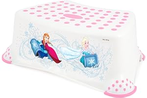 Lulabi, Sgabello Antiscivolo Bambini Frozen Anna & Elsa – Step Sicuro per Bagno o Cameretta – Accessorio per Vasino e Lavandino – Design Disney per Bimbi