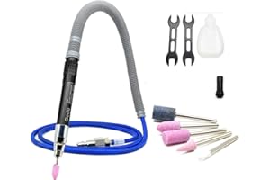 QIUMIN Micro smerigliatrice pneumatica professionale ad alta velocità da 0,3 cm, micro smerigliatrice pneumatica a matita, kit di strumenti di lucidatura con 65000 giri/min