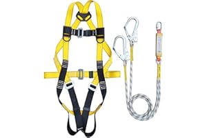 jamgeery Imbracatura di sicurezza anticaduta, imbracatura da costruzione a 5 punti Kit di cinture di sicurezza kit di protezione anticaduta Per lavori sui tetti, lavori in quota