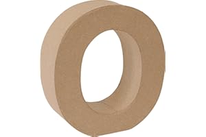 MIAMIXA Papp-Buchstabe 17,5x5,5cm Pappartikel Pappart Bemalen Basteln Dekorieren Braun Pappmaché (O)