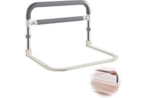 KATLKIU KATKLIU Bettgitter für Senioren – 63 cm Langes Faltbares Bettgeländer mit Höhenverstellung – Sicherheitsstütze für Pflege, Genesung, Senioren, Einstiegs- und Aufstehhilfe