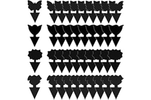 GeekerChip Pièges à Insectes,40 Pcs Attrape Moucheron Plantes,Attrape Mouches Intérieur,Plug-in Pièges,pour Les Insectes intérieurs et extérieurs, Imperméables et Non Toxiques,Noir(4 Formes)