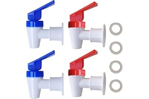 Qboyi Cooler Faucet - 2 Blue and 2 Red Water Dispenser Tap Set - Internal Thread Plastic Spigot.…