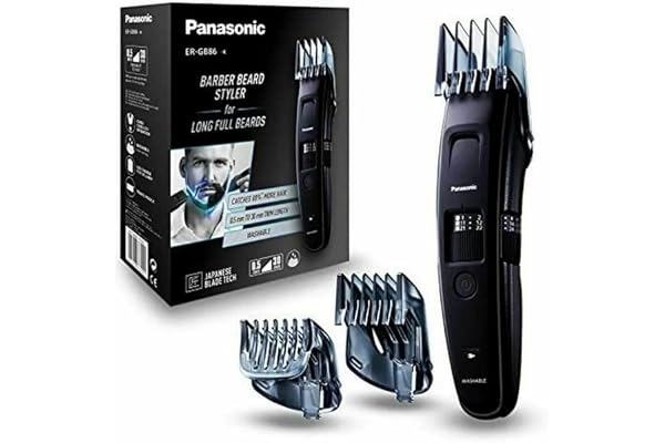 Panasonic - Personalcare ER-GB86-K503 | Tondeuse barbe - Spécial barbes longues 58 Réglages 3 accessoires 50 min d'autonomie Charge en 1 heure Wet & Dry Moteur Torque Noir