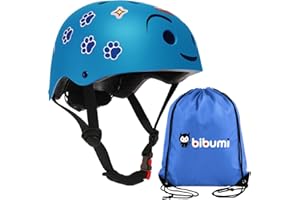BIBUMI Casco Bicicleta Niño y Niña-para Bicicletas y Patines-Casco Bici Niño Niña Patinete Monopatin Skate-Personalizable Ajustable 50-54cm. Infantil Edad 4 a 10 Años - Capacete Bicicleta Criança