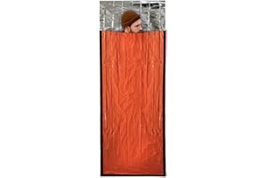 Ninth C Emergency Sleeping Bag, ultra Lightweight Waterproof Thermal Bivy Sack Cover, One-person Emergency Shelter Survival for Hiking Outdoor Camping(orange)