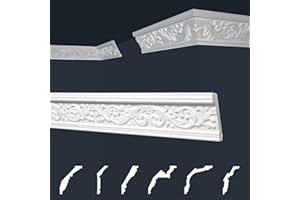 MARBET DESIGN Marbet Soffitto Modanature Bianco - Pacchetto Risparmio di Styrofoam EPS - Stucco Fantasia nel Design Tradizionale - 20 Metri B-18 - Angolari da Parete
