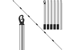 KUPITM6 2.24 M Washing Line Prop Telescopic, Clothes Props for Washing Line Outside, Heavy Duty Stainless Steel Clothes Line Prop, Washing Poles for Laundry Support