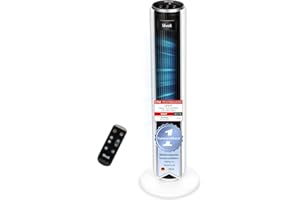 ‎LEVOIT Levoit-Turmventilator mit Fortschrittlichem Schlafmodus-Ventilator leise 12Std Timer 4 Modi 5 Geschwindigkeiten-Automatikbetrieb mit Sensor-Oszillation Tower Fan mit Fernbedienung Weiß 92CM
