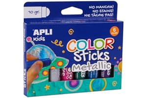 Apli kids 14848 - Solidny metaliczny gwasz - 6 rurek - kolorowe pałeczki metaliczne.