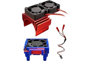 TADYAO VXL-3s ESC Kühlventilator und Motorkühlung, Doppelventilator-Set, passend für 1/10 Traxxas Slash 4×4 VXL Rustler 4X4 Stampede 4X4 Schlauch 4×4 Velineon VXL-3s, Rot