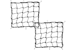 PEIDOG Lot de 2 filets de cargaison de moto de 40 x 40 cm avec 6 crochets réglables, filet à bagages, corde élastique de rangement (noir).