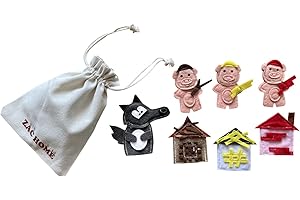 ZAC HOME Three Little Pigs Finger Puppet Set: Storytime Fun for Kids SET OF 7