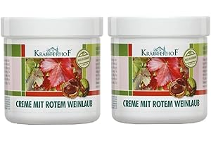 KRAUTERHOF Kräuterhof Creme avec feuilles de vigne rouges 250ml, Lot de 2