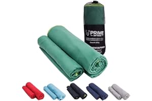 ‎PRIME ART WOOD PRIME ART WOOD Mikrofaser Handtücher, Schnelltrocknend, Saugstark, Super Weich, Viele Größen & Farben, Reisehandtuch, Sporthandtuch, Badetuch (Grün, 140x70cm)