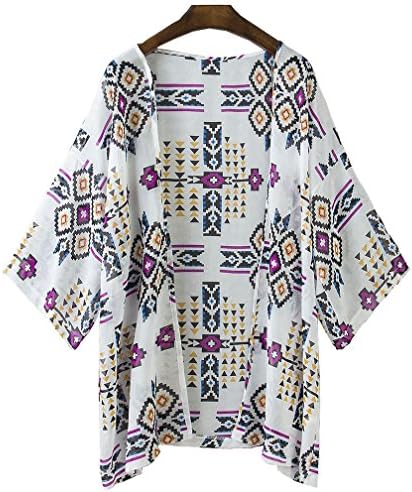 Hotportgift Women Girls Floral Print Long Loose Kimono Cardigan Blouses Coat Jacket