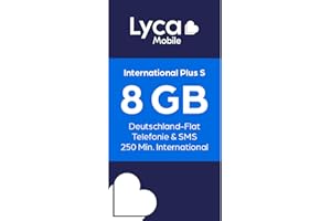 LYCAMOBILE Lyca Mobile International Plus S Prepaid SIM Karte ohne Vertrag inkl. 8 GB Datenvolumen