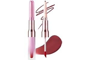 BUTBU Lip Liner Stain, 2-i-1 läpliner och läppglans med två ändar, vattentät Peel Off Finish läppfläckar, högpigmenterad och smidig, konturering, för alla hudtyper #06