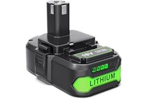 MOEUGREENBATTX Batterie 3Ah pour Ryobi One+ 18V: Li-ION Batterie Kompatibel P108 RB18L50 RB18L40 RB18L25 BPL-1815 BPL-1820G BPL18151 BPL1820 P105 P107