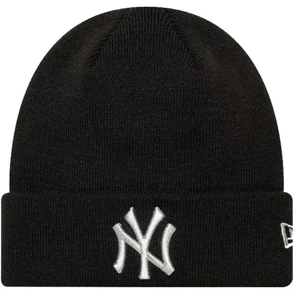New Era New York Yankees - Berretto in maglia con polsino metallico, colore: Nero New Era New York Yankees - Berretto in maglia con polsino metallico, colore: Nero