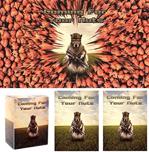 Coming for your NUTS! Squirrel Playmat + DECK BOX + 100 Matching GLOSS Finish Sleeves (fits Magic / MTG, Pokemon Cards) by MAX PRO by MAX PRO Supplies