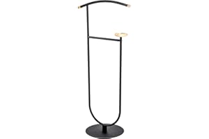 HAKU Möbel Men'S Valet Beech, Black, Solid Wood, Metal - Size: W 45 cm X H 115 cm X D 34 cm, Style: Modern