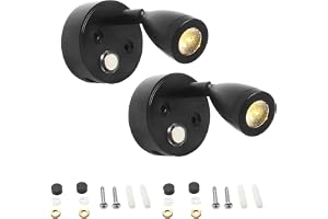 Kronabelle 2-pack 12 V LED-läslampor för husbilar, båtar och husbilar, touch-dimbar, justerbar väggmontering med USB-laddning, 350° roterbar