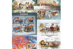 ISB Collection 10 Blocs de Timbres Lions différents