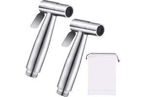 Laralily Bidet Handbrause 2 Stück, Silber, Edelstahl, Modern, Wandmontage, Einloch, Badezimmer, Personal Hygiene, Morgen, Abendessen, Dinner