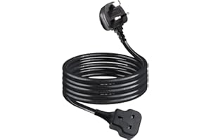 KC CABLE 1 Way Gang Extension Lead 1M, Single Socket Mains Power Extension Lead 13A UK 3Pin Fused Plug male to female Travel Use Extension Cord Power Strip, Tough and Fireproof, Black…