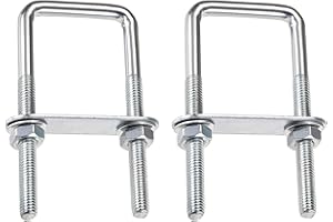 duoyif Bullone a U M8 U-Bolts 100 x 50mm, Quadrati Bulloni U, Bulloni a U In Acciaio Inox, Bullone a u Con Dado, Telaio e Rondella, U-Bolt Per Fissaggio Tubi, Traino Barca e Traino Auto 2Pezzi