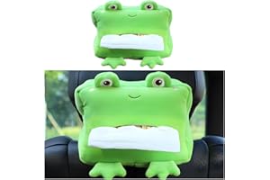 Adunsiaoto Taschentuchspender Serviettenboxi Auto, Hängende Taschentuch Boxen Auto, Auto-Serviettenbox-Halter Für Universelles, Taschentuchbox Creative Tissue Box, Taschentuchbox Für Auto(Frosch)