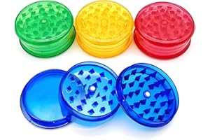 BIGH Pack x4 Grinder de plastico de 60mm - Grinder de 3 piezas - Molinillo de especias ideal para picar - Picador de hierbas Color: Mix de 4 colores aleatorios
