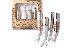 BEAUTY SEARCHER Set di eyeliner con glitter liquido a 4 colori, eyeliner a sirena con diamante metallico luccicante, trucco colorato scintillante a lunga durata impermeabile