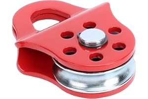 Ausla Winch Snatch Block 3 Ton med Maximal Repdiameter på 8 Mm, Röd, Kraftig Robust Stålkonstruktion, för Lastbilstraktor ATV