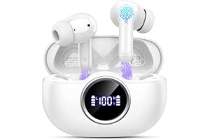 Rinsmola Wireless Earbuds, Bluetooth 5.4 Ear Buds 2025 New Wireless Headphones with 4 ENC Mics/Noise Cancelling in Ear Headphones, Deep Bass Stereo Earphones 36H Playtime, IP7 Waterproof/USB-C Headset