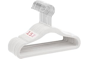 MangoKit 15 Baby Cintre en Velours Antidérapant, Cintre pour Nourrissons et Jeunes Enfants, Cintre pour Enfants Peu Encombrant, Crochet Rotatif à 360 Degrés, Cintre Robuste et Durable (28cm, Blanc)