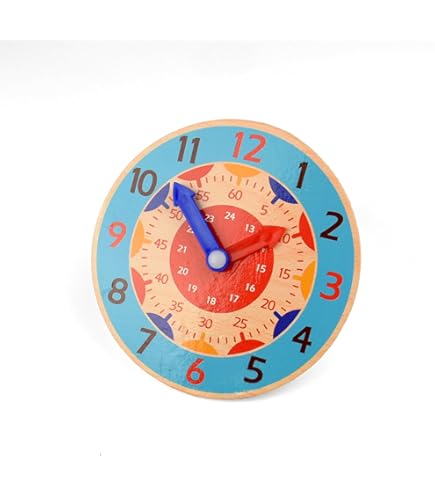 Ghzste Lernuhr Aus Holz - 12-Stunden Unterrichtsuhr Für Kinder Zeit Lernen