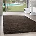 Produktbild Shaggy Hochflor Langflor Teppich Wohnzimmer Carpet UNI Farben, Rechteck, Rund,. , Farbe:Braun, Größe:240x340 cm