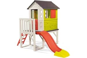 Smoby Kids Playhouse on Stilts with Slide | Strong and Durable Wendy House, Suitable for Outdoor and Garden Use