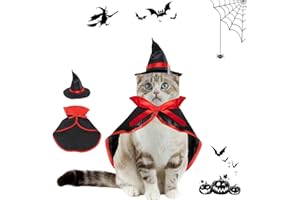 Haustiere Vampir Kostüm, XiXiRan Halloween Haustier Kostüm, Halloween Katze Hund Kostüm Set, Haustiere Cosplay-Kostüm, Halloween Pet Costume, Haustiere Katze Umhang Hut, Halloween Hund Kostüm