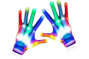 Sunshine smile Blitz Led Handschuhe,Leuchtende Handschuhe,LED Blinkende Handschuhe,LED Handschuhe Kinder,Blinkt Bunte Handschuhe,LED Blitzhandschuhe für Halloween,Weihnacht,Rave Party und Disco Clubs