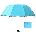 MSA Magic S-Green Umbrella (Random Color wiil be provided) : 3 Fold Anti UV Protection,Triple Folding Mini Blossom Magic Compact Umbrella During Rain for Girls and Women