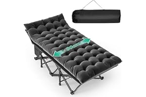BULAGE Feldbett Klappbar mit Matratze, Klappbett Leicht bis 308kg, XXL Campingbett Klappbar Gästebett mit Tragetasche Outdoor Bett für Garten Strand Reisen Camping Bett Campingliege Erwachsene