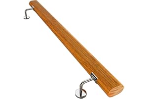 JIAJULASHOU123 Pasamanos de Escalera Interior Exterior Barandillas de Madera de Escalera Montada En La Pared Barandilla De Seguridad Kit Completo,Pasamanos Antideslizante de Seguridad (30cm)