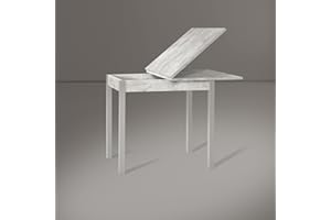 icreo Tavolo allungabile moderno SATURNO cemento cm.80x60/120 *ARRIVA MONTATO*